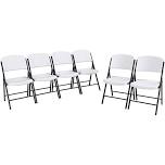 Lifetime Commercial Grade Folding Chairs, 6 Pack, Adult Sized, White Granite (80747)