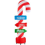 Airblown 8 ft. Inflatable Candy Cane with Stacking Signs