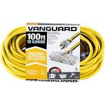 Vanguard 100 ft. x 12/3 Gauge Multiple Outlet Extension Cord with Indicator Light, Yellow/Black