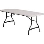 Lifetime 6 Foot Rectangle Folding Table, Indoor/Outdoor Commercial Grade, Black (280350), Almond/Bronze
