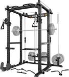Sportsroyals Power Cage,1600lbs Multi-Function Power Rack with Adjustable Cable Crossover System and More Training Attachment, Weight Cage for Home