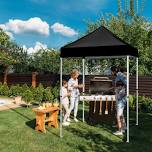 EAGLE PEAK 5x5 Pop up Canopy Tent Instant Outdoor Canopy Easy Set - up Straight Leg Folding Shelter(blue), Black