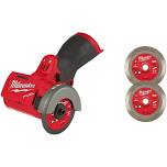 Milwaukee M12 Fuel 12V 3 in. Lithium-Ion Brushless Cordless Cut Off Saw (Tool-Only) with 3 in. Diamond Tile Blades