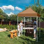 EAGLE PEAK 5x5 Pop up Canopy Tent Instant Outdoor Canopy Easy Set - up Straight Leg Folding Shelter(blue), Khaki