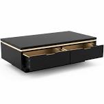 Grey High Gloss LED Coffee Table With Drawers